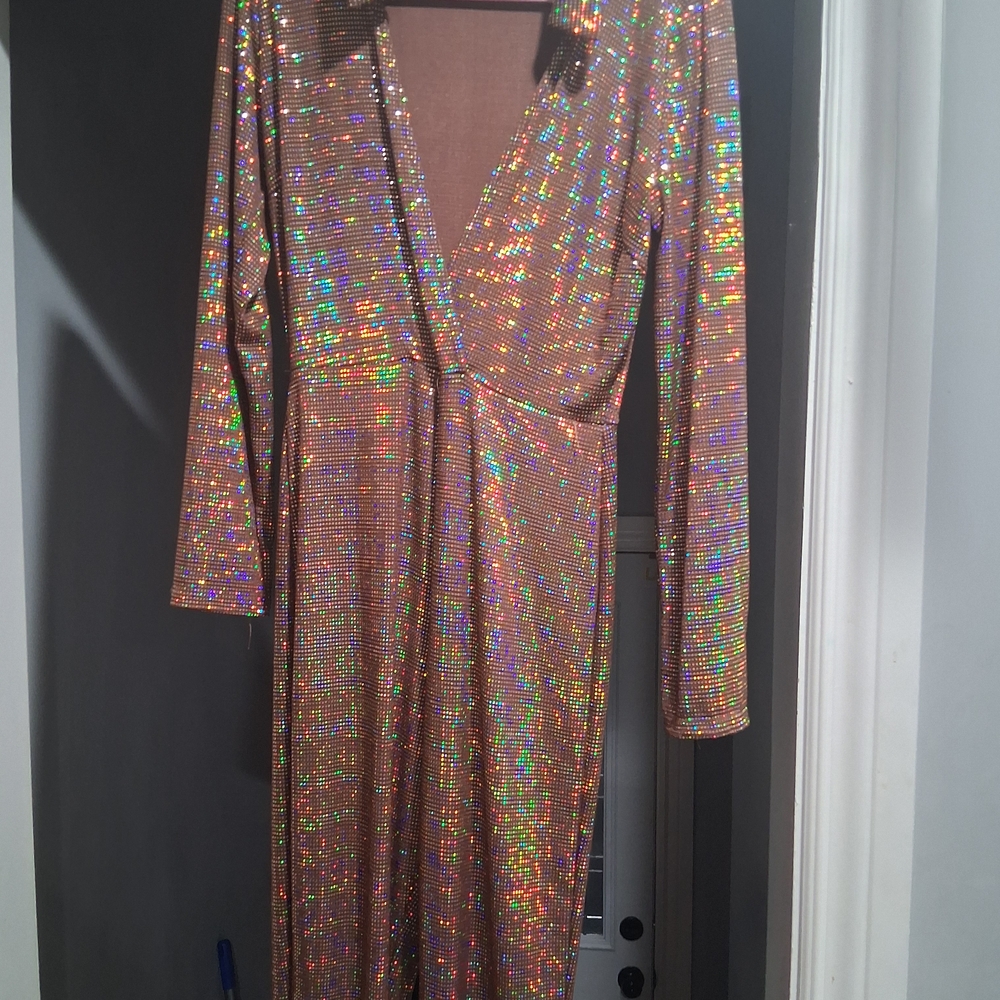 Holographic Long Sleeve Jumpsuit
